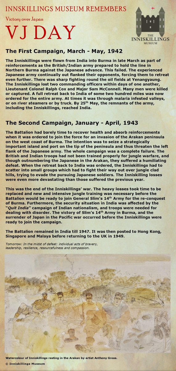 <a href="/Inniskillings/">Inniskillings Museum</a> remembers #VJDay75 

Part II of a three part trilogy telling the story of the 1st Battalion Royal Inniskilling Fusiliers in South East Asia during the Second World War.

Nec Aspera Terrent.