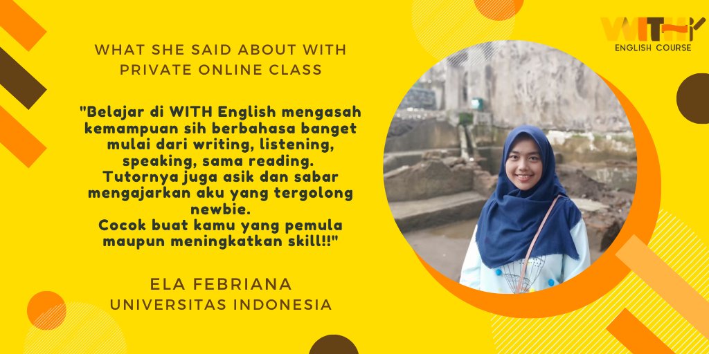 Withenglish_id's tweet photo. Hello pejuang kampus! Kalian tau kan kalo bahasa inggris bakal dipake u/ lulus, maupun kerja.
Masih ragu dg kemampuan bahasa inggris kalian? Atau mau belajar tp bingung dari mana? 

kita buka kelas private loh! Jd bs blajar dengan fokus &amp; terarah sesuai dengan keinginan kalian🔥 https://t.co/S4bGbhvUKf