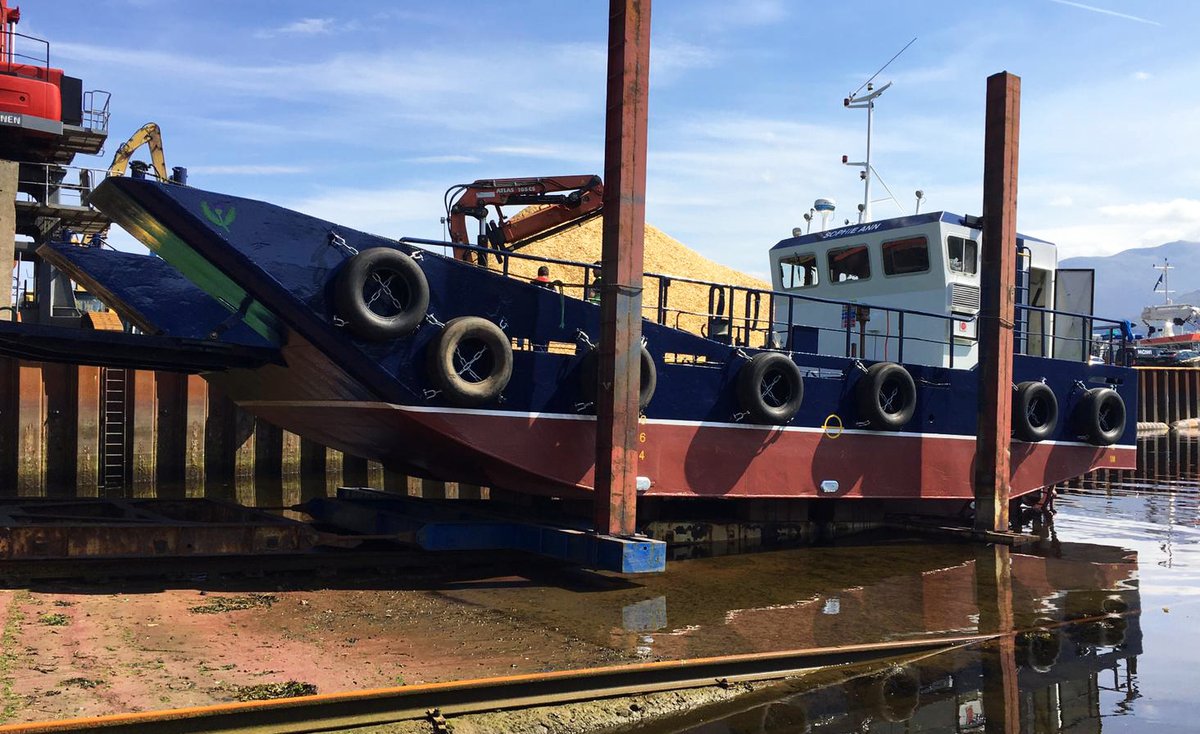 BEFORE &amp; AFTER | Our hard-working team at Gael Force Boatbuilding in Corpach has been taking care of workboat Sophie Ann by carrying out fabrication work, painting, new shafts, props, re-wiring, and new fendering. Well done to the team on another successful job! 👏 🚢