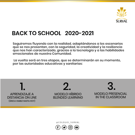 ColegioSurval's tweet photo. This is the way we will go back to school #online @colegio_surval School Year 2020-2021 #proudtobesurval Online since the first day! We are ready! https://t.co/xJM6v6Sci9