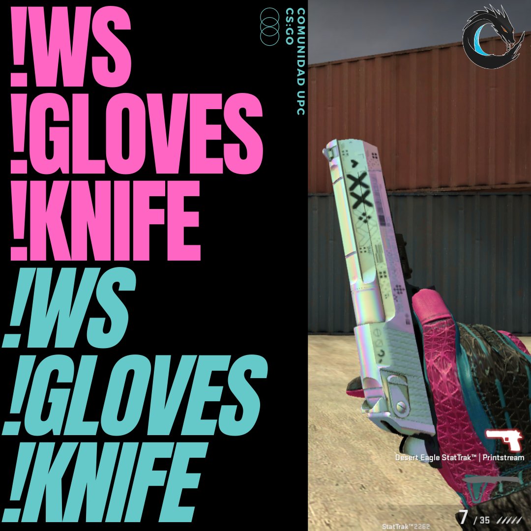 comunidadupc's tweet photo. Querés probar cualquier skin? en nuestro server están disponibles los comandos !ws !gloves !knife para que elijas LO QUE QUIERAS!. Fijate que combinación de cuchi y guantes te gusta más y descubrí las maravillas de la nueva caja! #csgo #csgoarg #csgoargentina #comunidadupc https://t.co/h2D5SSmo8x