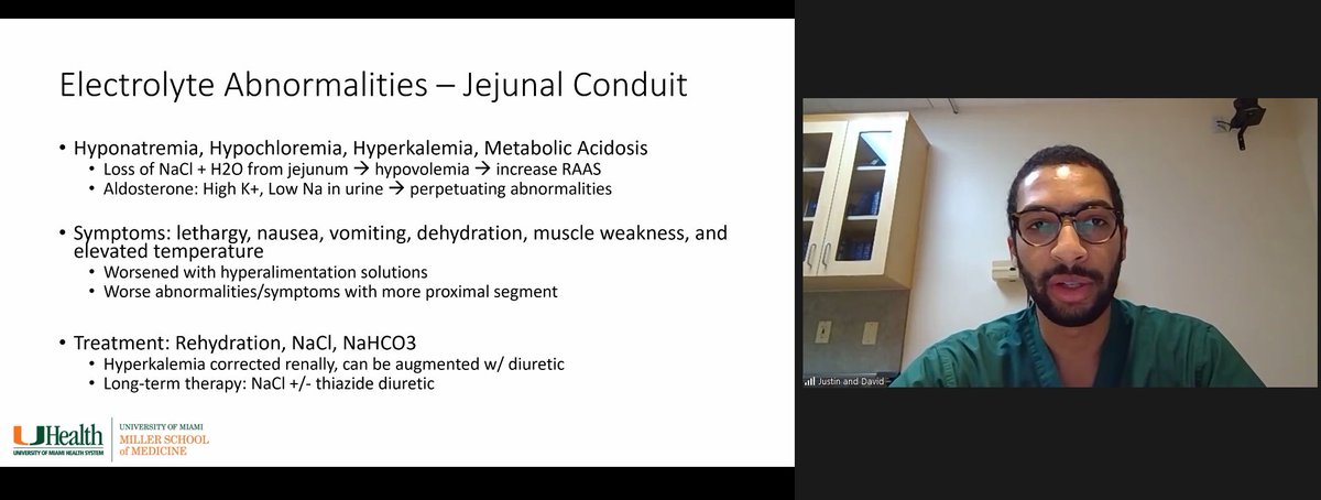 RobtMarcovichMD's tweet photo. Great to have @miami_urology 4th year medical students @justin_achua and David Valancy tackle the challenging topic of Metabolic Complications of Urinary Diversion at Urology Grand Rounds this morning! https://t.co/briZbm3y5S