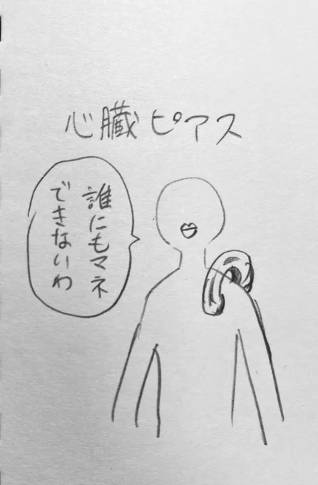 ピアスって舌とかへそとか眉毛とか、どこにでも付けるなーとは思っていたんだけど、鎖骨にも付けると知って衝撃を受けて思いついたアイディアのメモ 
