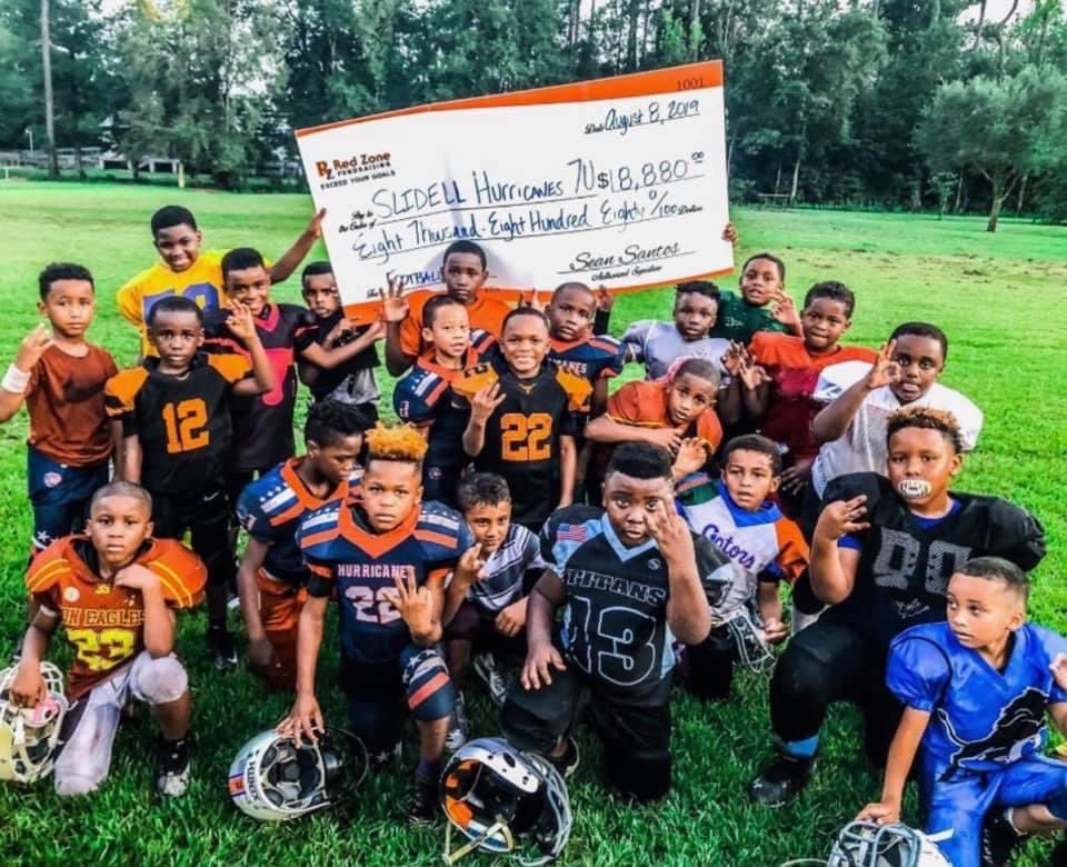 RedZoneFund's tweet photo. #ThrowbackThursday to August 2019 when the Slidell, LA 7U Hurricanes football team raised $8,880 #RaiseMore #TeamRedZone https://t.co/sPjdIREL4X