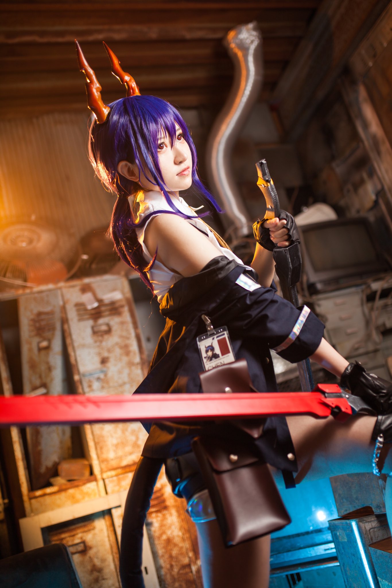 画像,【コスプレ】龍門近衛局、特別督察隊隊長のチェンだ。⚙️アークナイツ⚙️ーーチェンカメラ📷:亜紀さん#アークナイツ  #アークナイツハーフアニバ#Arknight…