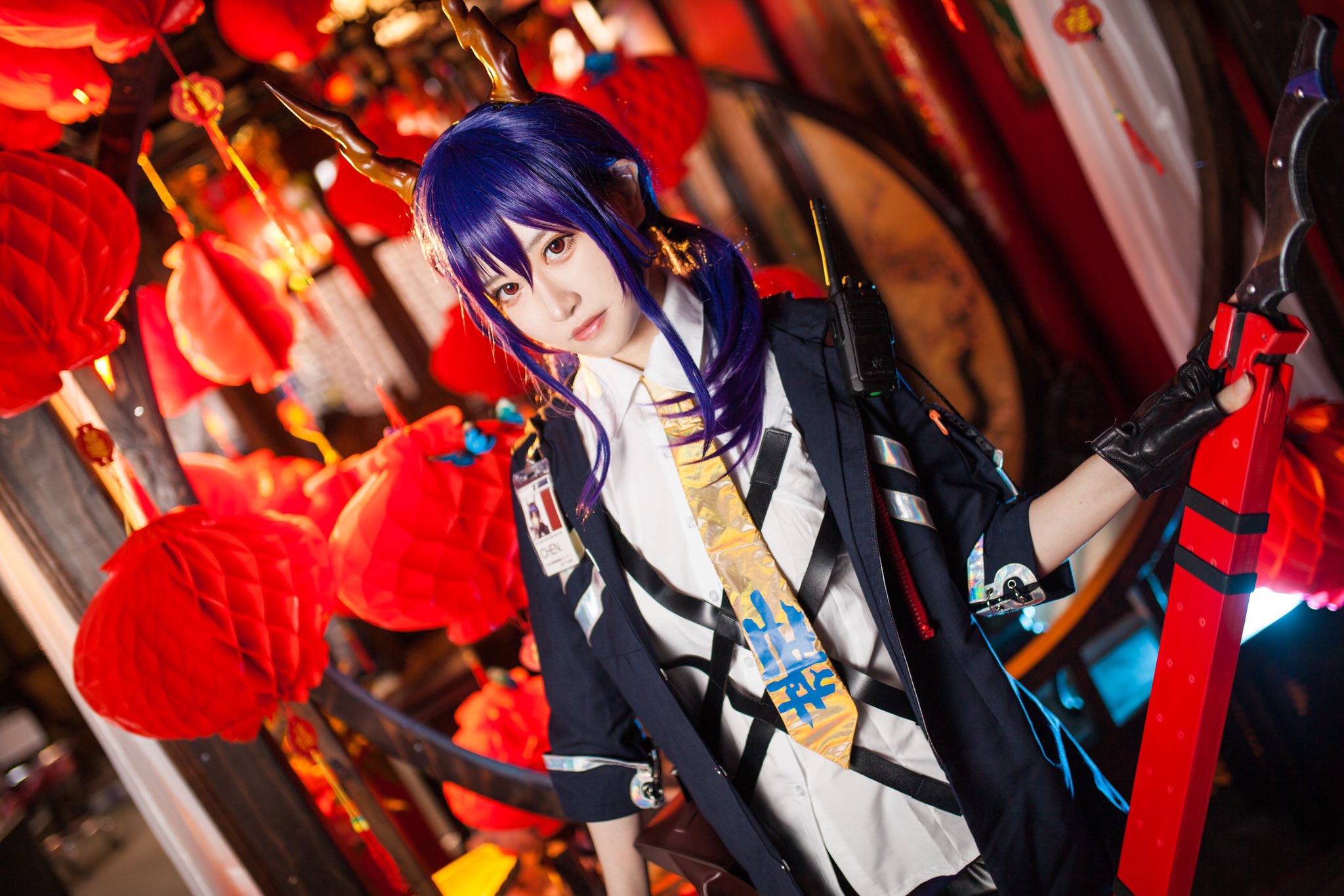 画像,【コスプレ】龍門近衛局、特別督察隊隊長のチェンだ。⚙️アークナイツ⚙️ーーチェンカメラ📷:亜紀さん#アークナイツ  #アークナイツハーフアニバ#Arknight…