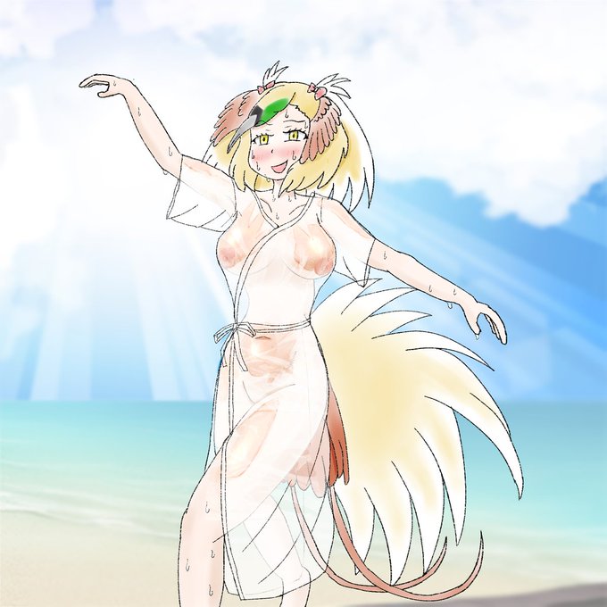 長襦袢を着せられて猛暑で大量の汗をかいて服が汗で濡れ透けているオオフウチョウ描きました
https://t.co/DJ4zj0SEI5 