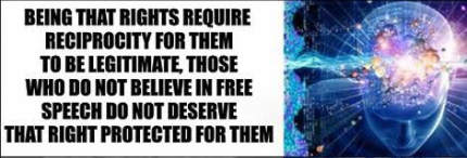 Stage IV Recognition of ReciprocityIn the fourth stage a 'radical realization' occurs. In this stage one considers the contradiction of giving free speech to those who are organizing on every level to deny our constitutional protections, even to deny our free speech.