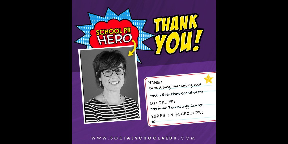 andreagribble's tweet image. Congratulations to this week&apos;s #SchoolPR Hero Spotlight: Cara Adney of Meridian Technology Center!

Cara, YOU ROCK! 🦸‍♀️

@caraadney @MeridianTech #MeridianTech