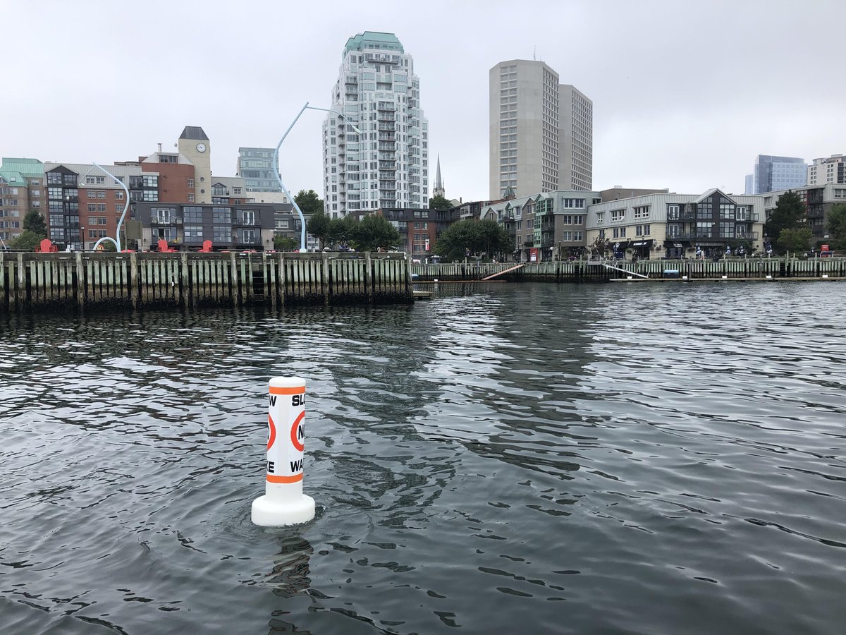 Sail NS is leading a group made up of Metro Yacht Clubs, Develop NS and the Port Authority.
Yesterday we received word that the Port Authority has installed two No-Wake buoys on the Halifax Waterfront at Bishop's Landing and Cable Wharf.