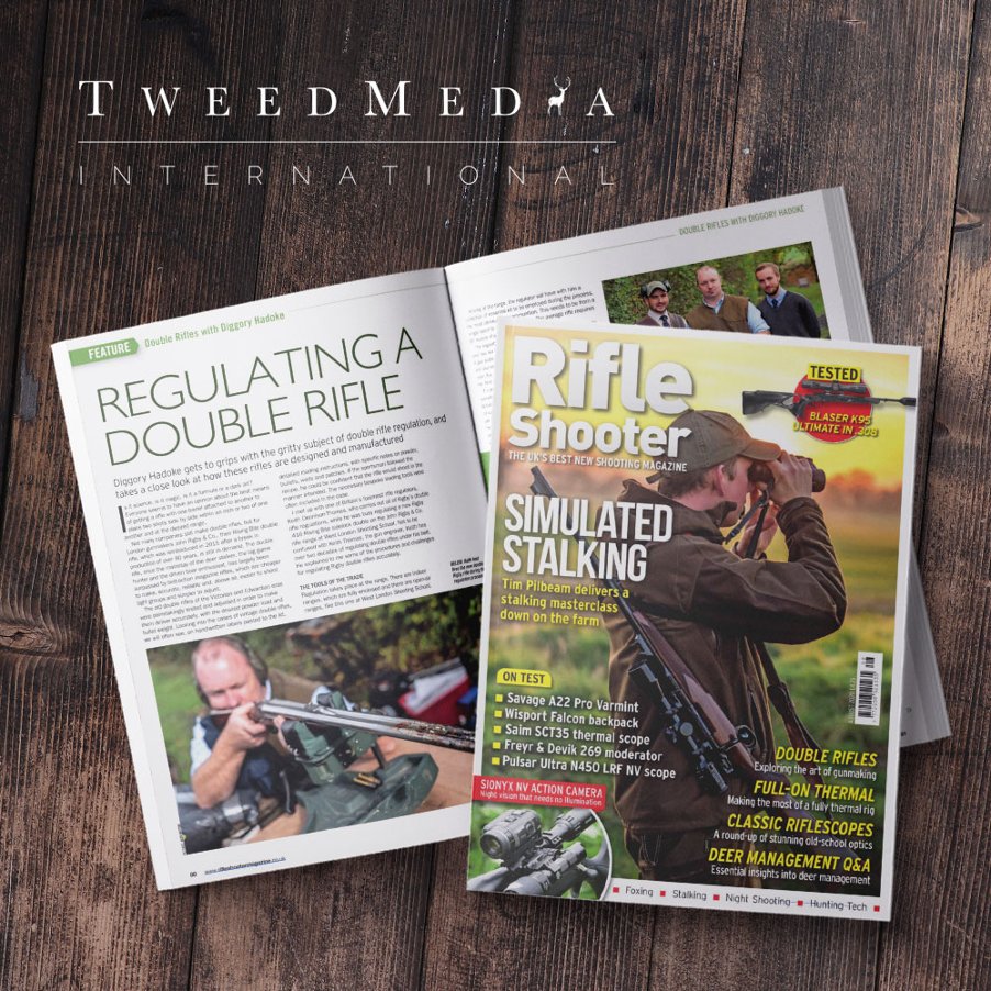 Tweed_Media's tweet photo. The August issue of Rifle Shooter Magazine contains an insightful feature on regulating a double rifle like the iconic Rising Bite produced by our client @JohnRigbyAndCo. Pick it up now for everything you need to know. #rifleregulation #tweedbrands #risingbite https://t.co/45Q9fjeZZD
