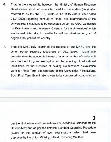 NidhiTanejaa's tweet photo. #UGC: Home Ministry files affidavit in Supreme Court, says that based on a request from the @HRDMinistry, it decided to allowed the opening of educational institutions for final term exams. https://t.co/OooRpVKg1e