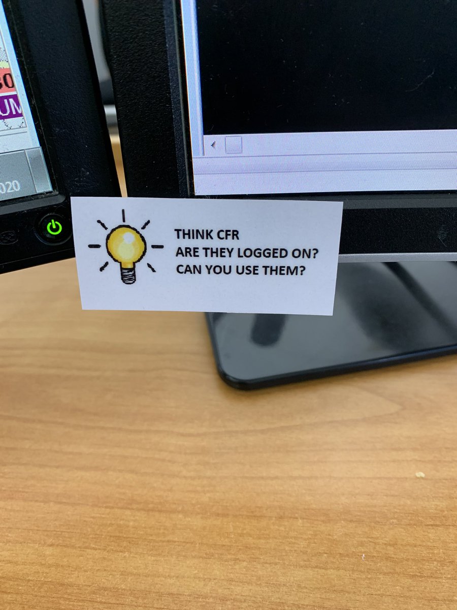 New little sign for our dispatcher terminals in Norwich AOC - let’s promote and use our <a href="/EEAST_CFRS/">EEAST CFRS</a> <a href="/EastEnglandAmb/">EEAST Ambulance Service</a> @EEAST_EOCs