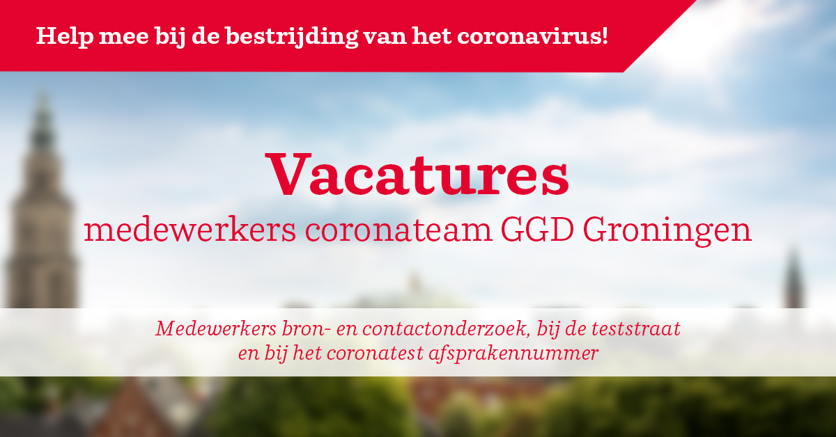 De <a href="/GGDGroningen/">GGD Groningen</a> zoekt studenten! Wil jij helpen bij de bestrijding van het #coronavirus? Kom dan tijdelijk het coronateam ondersteunen! Kijk voor meer informatie op onze website:
rug.nl/aletta/vacatur… #vacature #GGD #AJSPH
