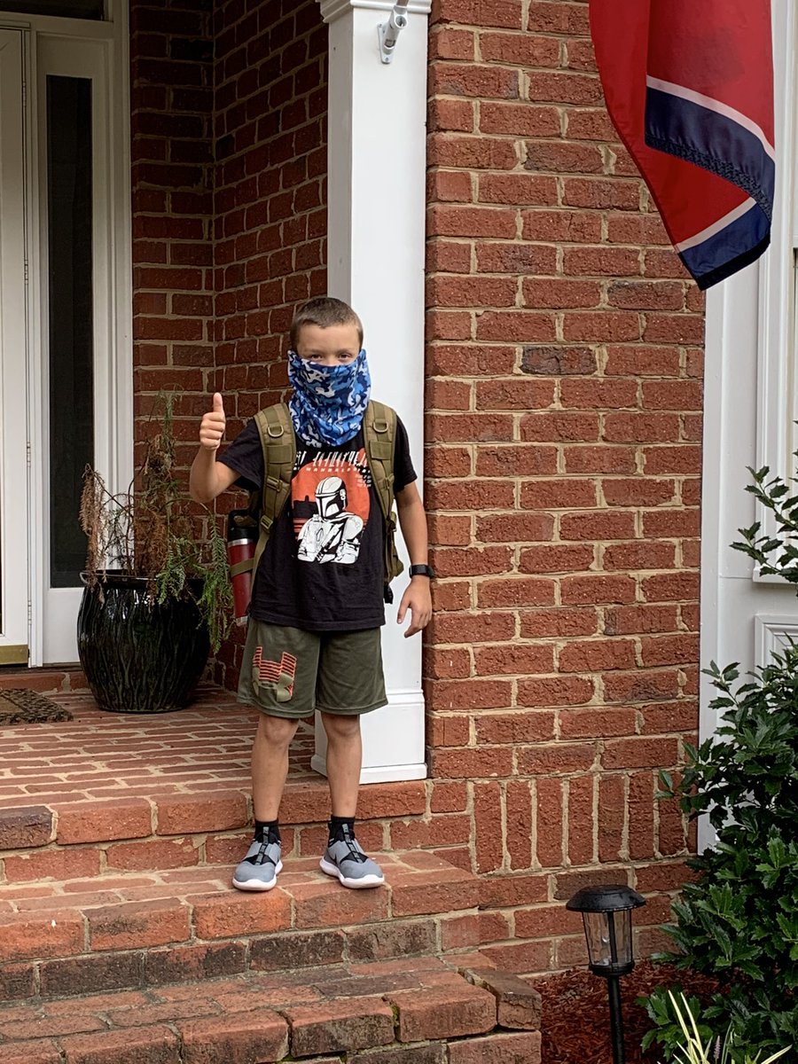 whwells's tweet photo. Back to school in the Wells house. Thanks for all the hard work @hamcoschools and @DrBryanJohnson to make this happen. #MaskUp #SignalMtn #NolanElementary. https://t.co/IC8Q5q5ArC