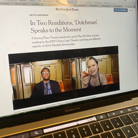 5Under40's tweet photo. We're so proud of #metastaticbreastcancerthriver @erincronican, Co-Artistic Director of @theseeingplace! Erin is a force!She's on the cover of the @nyt "Arts" section. What a review for "The Dutchmen!"You must see this brilliant production once theatre reopens! #NYTimes #5under40 https://t.co/P8CFYAKvoE