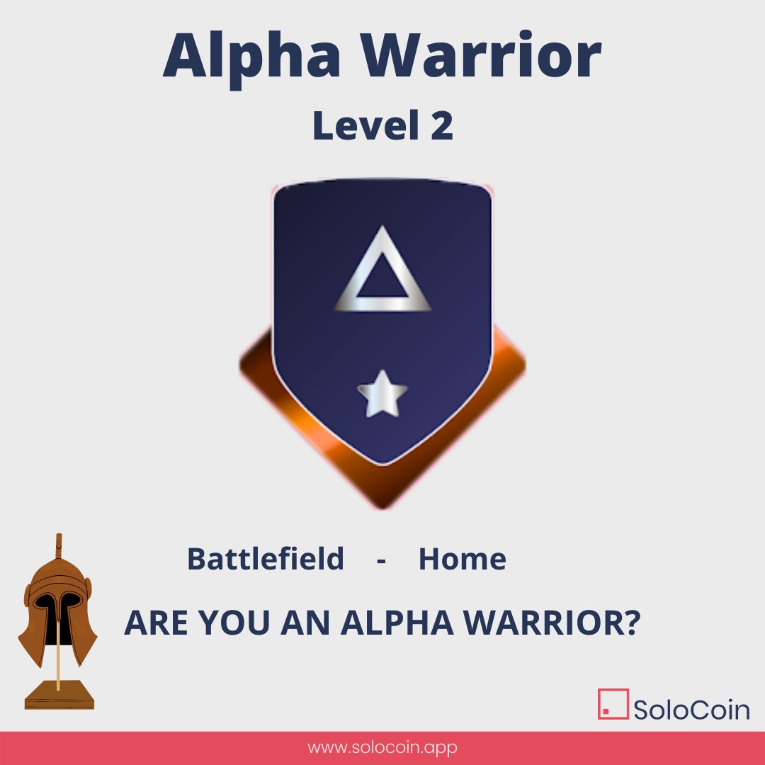 SoloCoinApp's tweet photo. Alpha Warrior, the level-2 badge represents your first milestone in staying home. 
Earn rewards, get exclusive badges, and share it with your friends to show your efforts.
Download the app now: https://t.co/cnMVFlwAmi

#stayhome #level2 #vocalforlocal #coupons #solocoinapp https://t.co/EB4doYMh9w