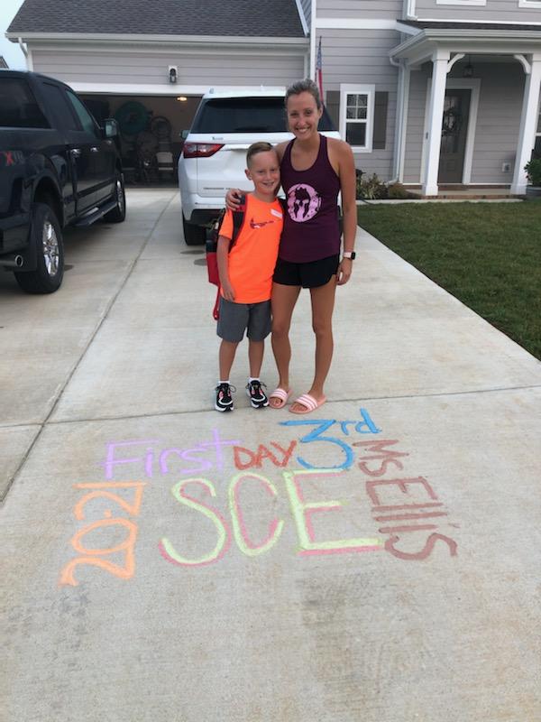 bsalyer's tweet photo. @SCEMissEllis Happy first day of third grade to this guy! New city, new school, no problem. Proud of both of them! https://t.co/DZRf3VRd8q