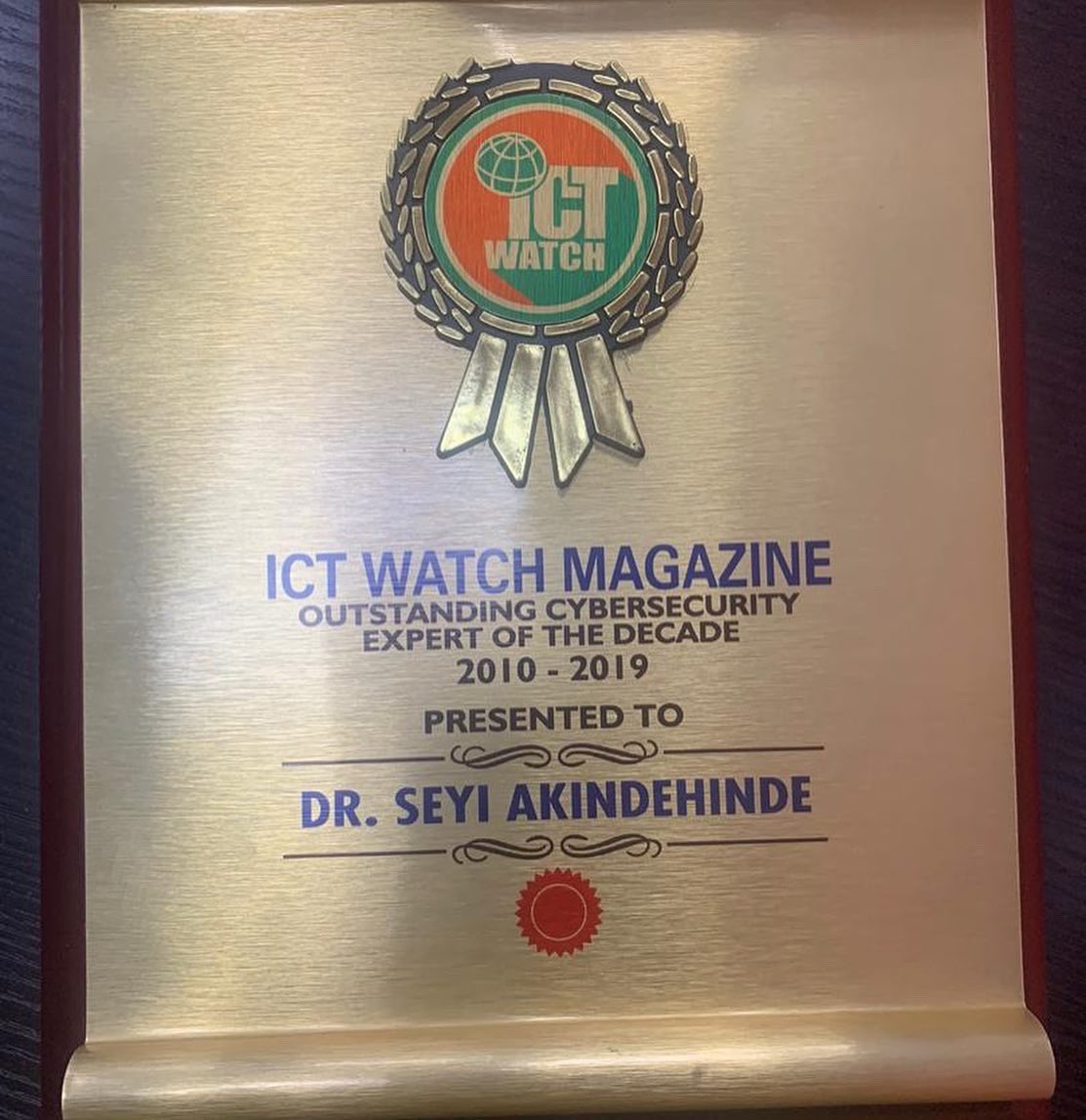 DigitalEncode's tweet photo. #AboutLastWeekThursday - Another award 🥇 in the bag! Digital Encode founders (#DrOlu and #DrOPA) has added yet another trophy 🏆 to their growing list of awards by winning the “Outstanding Cybersecurity Expert of The Decade” by ICT Watch Magazine. (https://t.co/z8rIVSkoHT) https://t.co/Lb5kJfrUu8