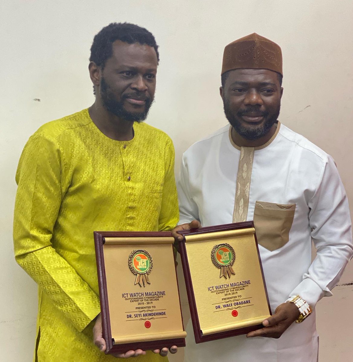 DigitalEncode's tweet photo. #AboutLastWeekThursday - Another award 🥇 in the bag! Digital Encode founders (#DrOlu and #DrOPA) has added yet another trophy 🏆 to their growing list of awards by winning the “Outstanding Cybersecurity Expert of The Decade” by ICT Watch Magazine. (https://t.co/z8rIVSkoHT) https://t.co/Lb5kJfrUu8