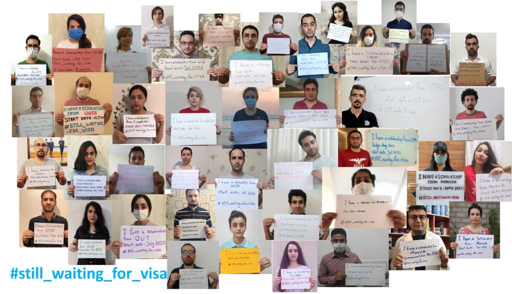 We, #Iranian_students, have received PhD scholarships from Australian universities. Our start date is close, but we are #still_waiting_for_visa and about to miss our offers.
<a href="/ScottMorrisonMP/">Not ScoMo</a> <a href="/PeterDutton_MP/">Petaren’t Dutton</a> <a href="/SBSNews/">SBS News</a> <a href="/abcnews/">ABC News</a> <a href="/florezcata/">Catalina Flórez</a> @AlanTudgeMP <a href="/TimDoddEDU/">Tim Dodd</a> <a href="/Firouz_Naderi/">Firouz M. Naderi</a>