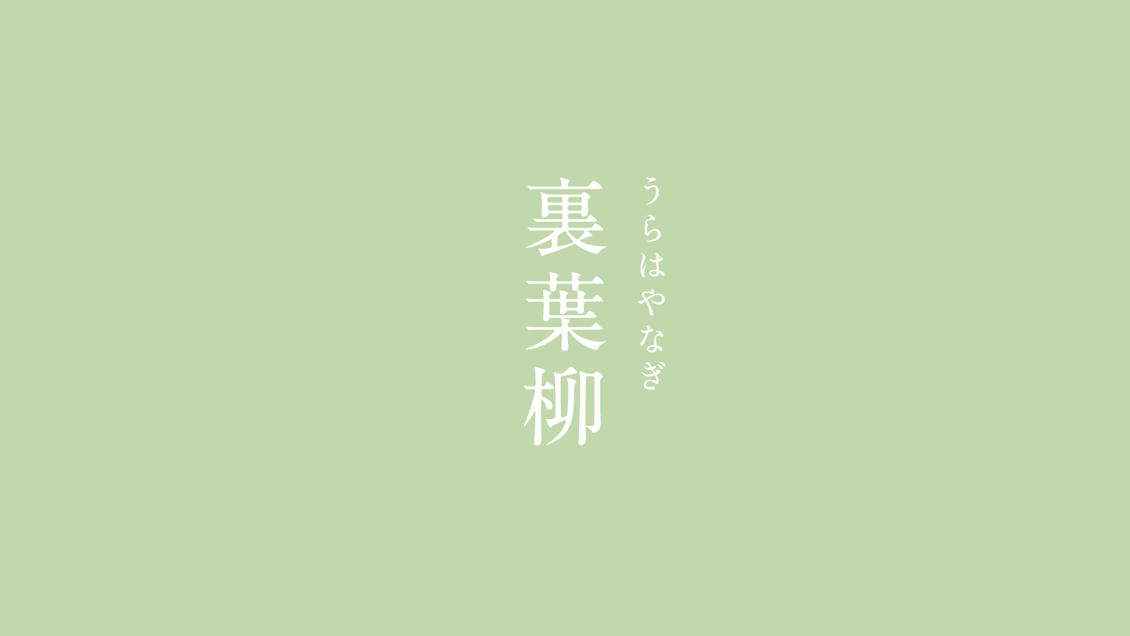 暦生活 こよみせいかつ 10周年 裏葉柳 うらはやなぎ にっぽんのいろ 渋い黄緑色ですが 明るい印象も受ける裏葉柳 裏柳 うらやなぎ の別名です 柳の葉の裏側のような色で 江戸時代に用いられた落ち着きのある色です 8月の色まとめは