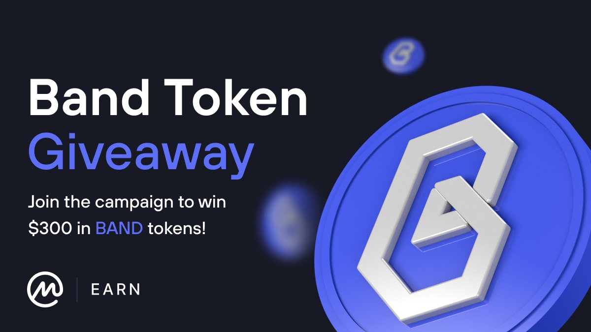 CoinMarketCap's tweet photo. Here's a chance to win more $BAND! 🥁 We've teamed up with BAND Protocol to hold a joint $300 BAND giveaway!

1. To enter, retweet this with hashtag #CMCEarn 🌈 
2. Follow @CoinMarketCap and @BandProtocol 🔥 

🎊  10 winners selected at random, will be contacted on DM! 🎉 https://t.co/wWjDo4OoDK