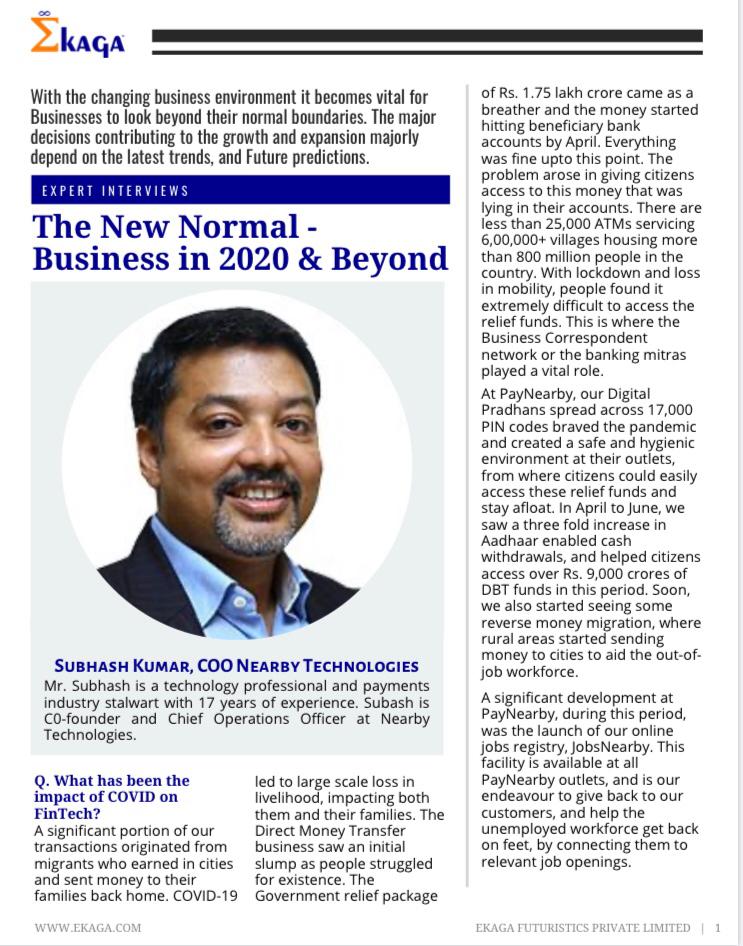 Ekaga_India's tweet photo. Ekaga brings to you a special edition of interviews with the INDUSTRY EXPERTS,“The New Normal - #Business in 2020 and Beyond”,an endeavour to help all our clients &amp; partners across the globe to get clear understanding of business changes in the Indian Market POST COVID. (1/2) https://t.co/AloefjTlaP
