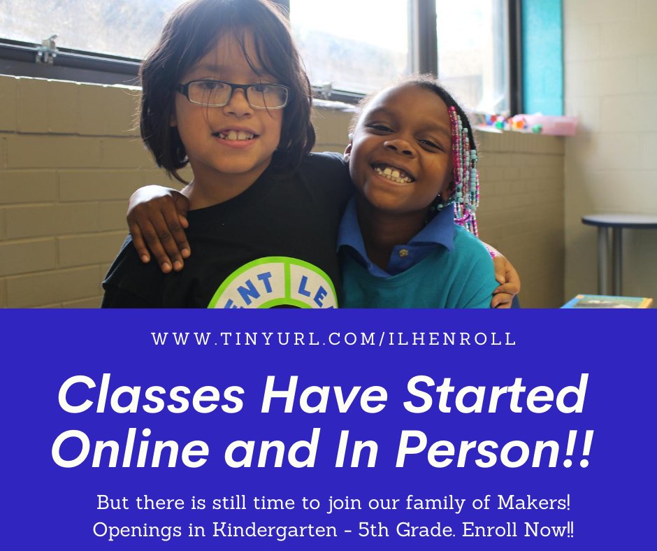 inventlearning's tweet image. Classes are in full swing, but it is not too late to join our family of Makers! Our seats are limited and filling up quickly. Enroll now!! We still have openings in Kindergarten - 5th Grade. Start the process at tinyurl.com/ILHenroll or by calling 317-832-4900