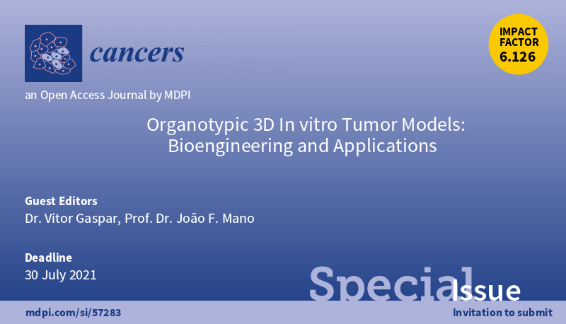 Cancers_MDPI's tweet photo. New Special Issue in Cancers
"Organotypic 3D In vitro Tumor Models: Bioengineering and Applications" edited by Dr. Vítor Gaspar @Gaspar_Vm and Dr. João Mano @joaofmano from University of Aveiro @UnivAveiro https://t.co/chj72BFGbO
