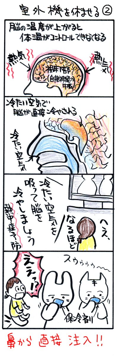 #四コマ漫画
#室外機を休ませる 