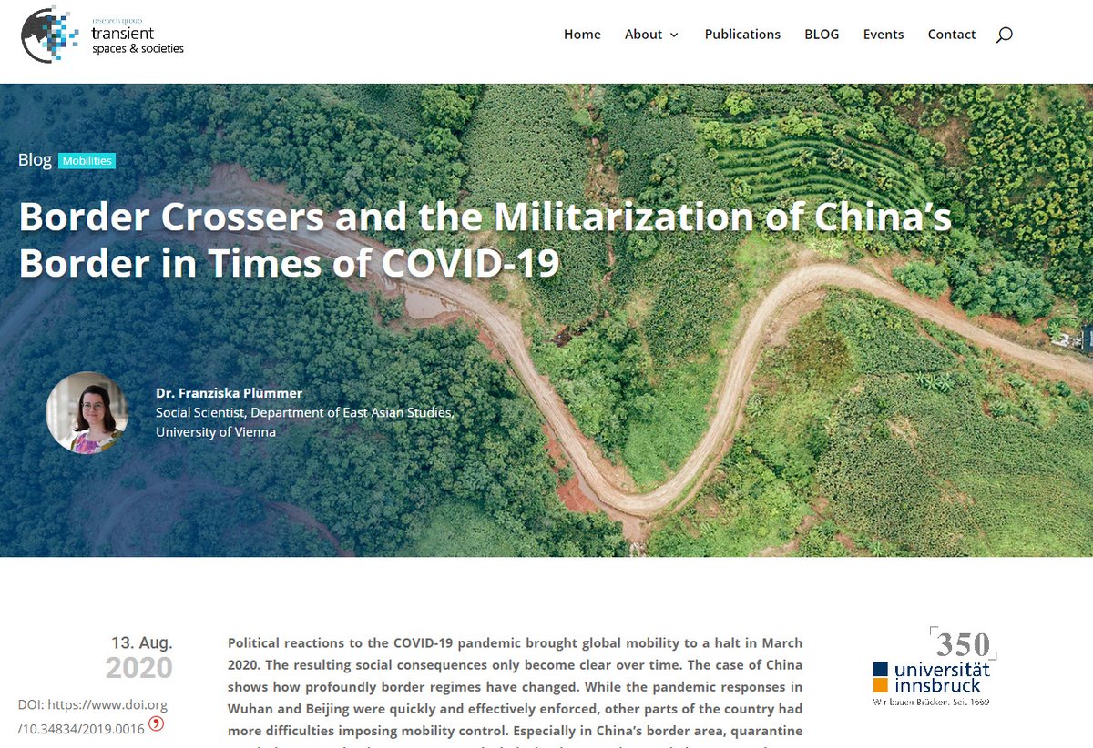SpacesSocieties's tweet photo. The next #TransientSpacesBlog post is online! This time by @pluemmer from @univienna on #bordermobilities in #China in times of #COVID19
check it out ๐
https://t.co/g2WJbn59I9
#SDG16 #SDG10 #greenBorder #borderresearch #Migration https://t.co/R9wDONNGu3