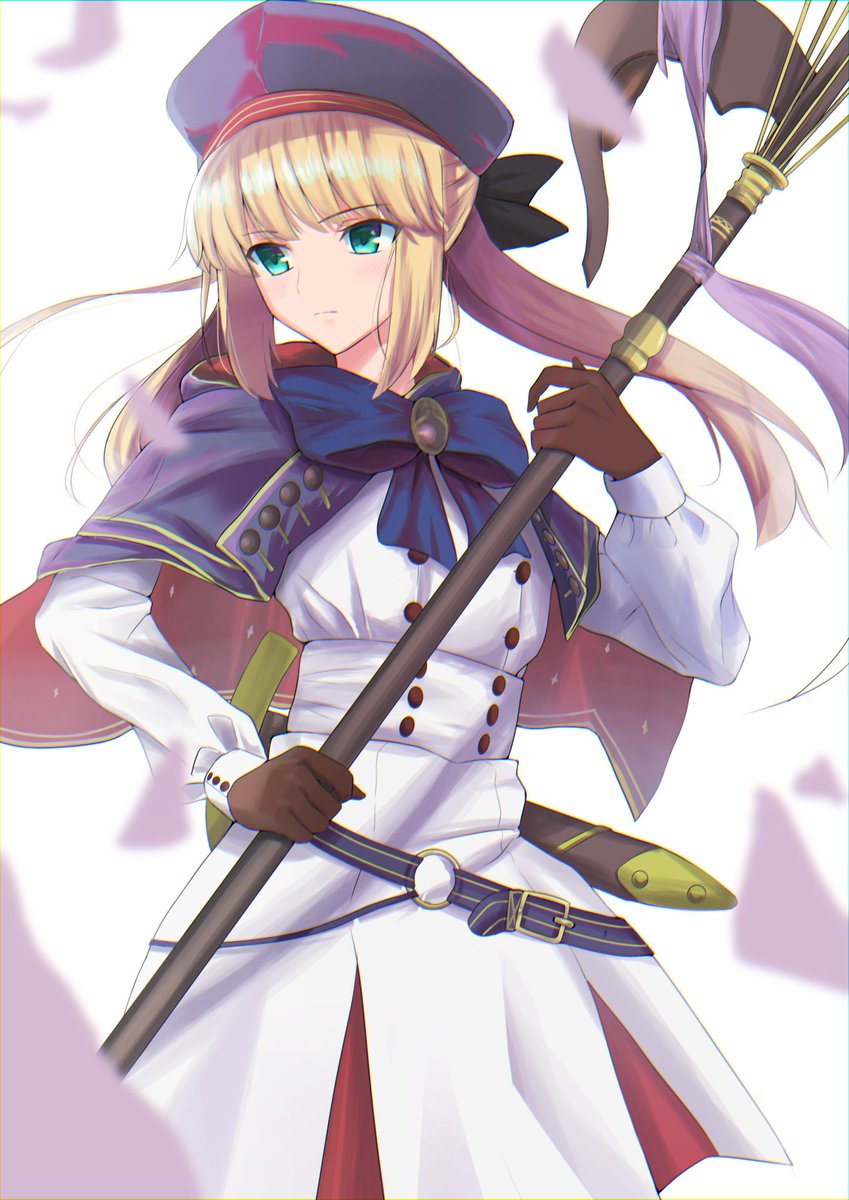 artoria caster (fate) ,artoria caster (second ascension) (fate) ,artoria pendragon (fate) 1girl blonde hair hat long hair gloves solo green eyes  illustration images