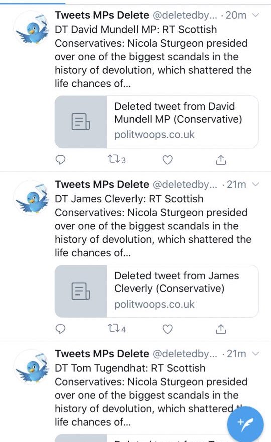 Deleted that last tweet to be completely accurate as in fairness these MPs didn’t delete their retweet. Appears that the Scottish Conservatives deleted the original tweet about the SNP’s handling of their qualification crisis. An act which you might still say, tells its own tale.