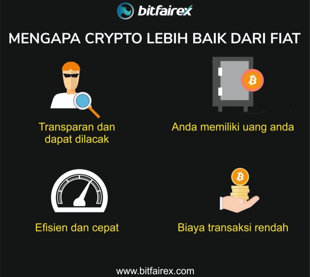 CEO_Bitfairex's tweet photo. Berikut Alasan Mengapa lebih Memilih Crypto dari pada Uang FIAT. 

Ayo Investasi Bitcoin &amp; Aset Crypto lainnya di https://t.co/njje4jHiJb

#bitfairex #bitfairexexchange #crypto #cryptocurrency #cryptoexchange #blockchain #bitcoin #etherium #litecoin #doge #dash #bitcoinindonesia https://t.co/uANjyO3Tei