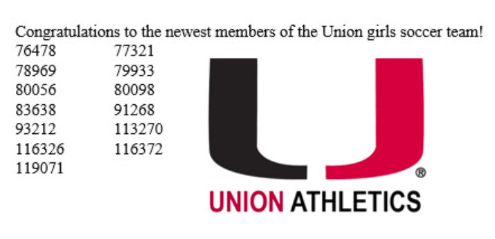 Congratulations to the new members of Union Girls Soccer! <a href="/Union_Athletics/">Union Athletics</a> <a href="/Uniongirlssccer/">UnionHS Girls Soccer</a> <a href="/myunionsoccer/">Union Redskins Soccer</a>
