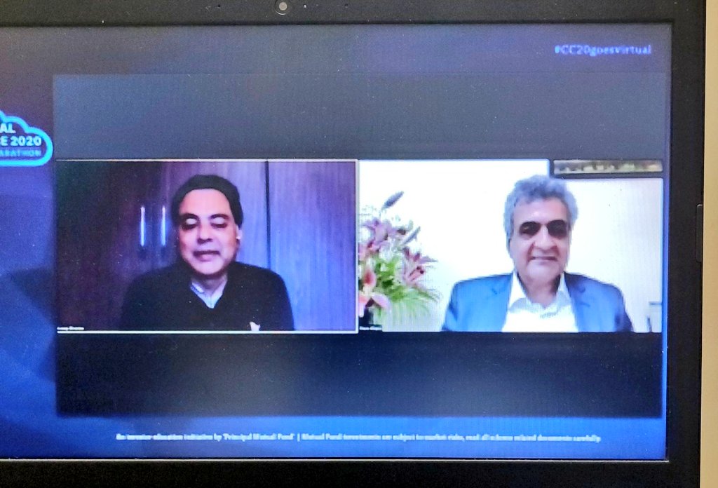 DeepakRKhemani's tweet photo. .@cafemutual #CC20goesvirtual
#AnoopBhaskar Fireside chat
What I should have learnt from 30 years in markets.
1) not a big fan of macro economics,  India will Grow faster, markets in 1990s were totally different. Not many wanted to be in the stock markets https://t.co/2OD939irmZ