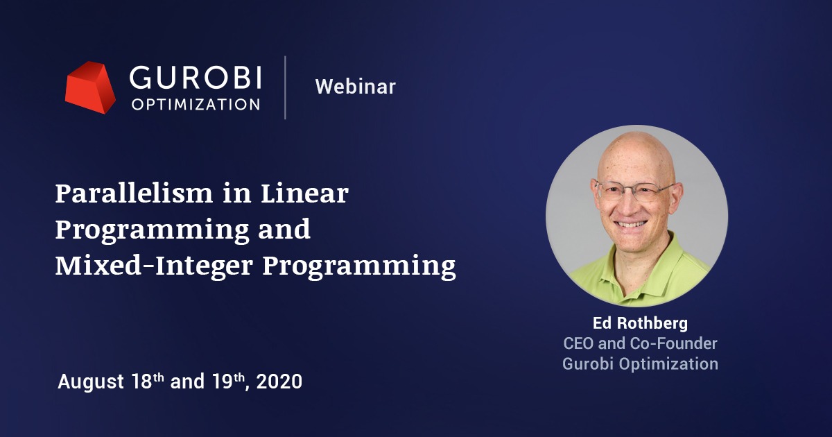 gurobi's tweet image. Join us next week to learn how to exploit parallelism in linear and mixed-integer programming! 
Register Now: bit.ly/3juy45d #optimization #mathematicaloptimization #datascience #AI #artificialintelligence #machinelearning #prescriptiveanalytics #MIP #bigdata