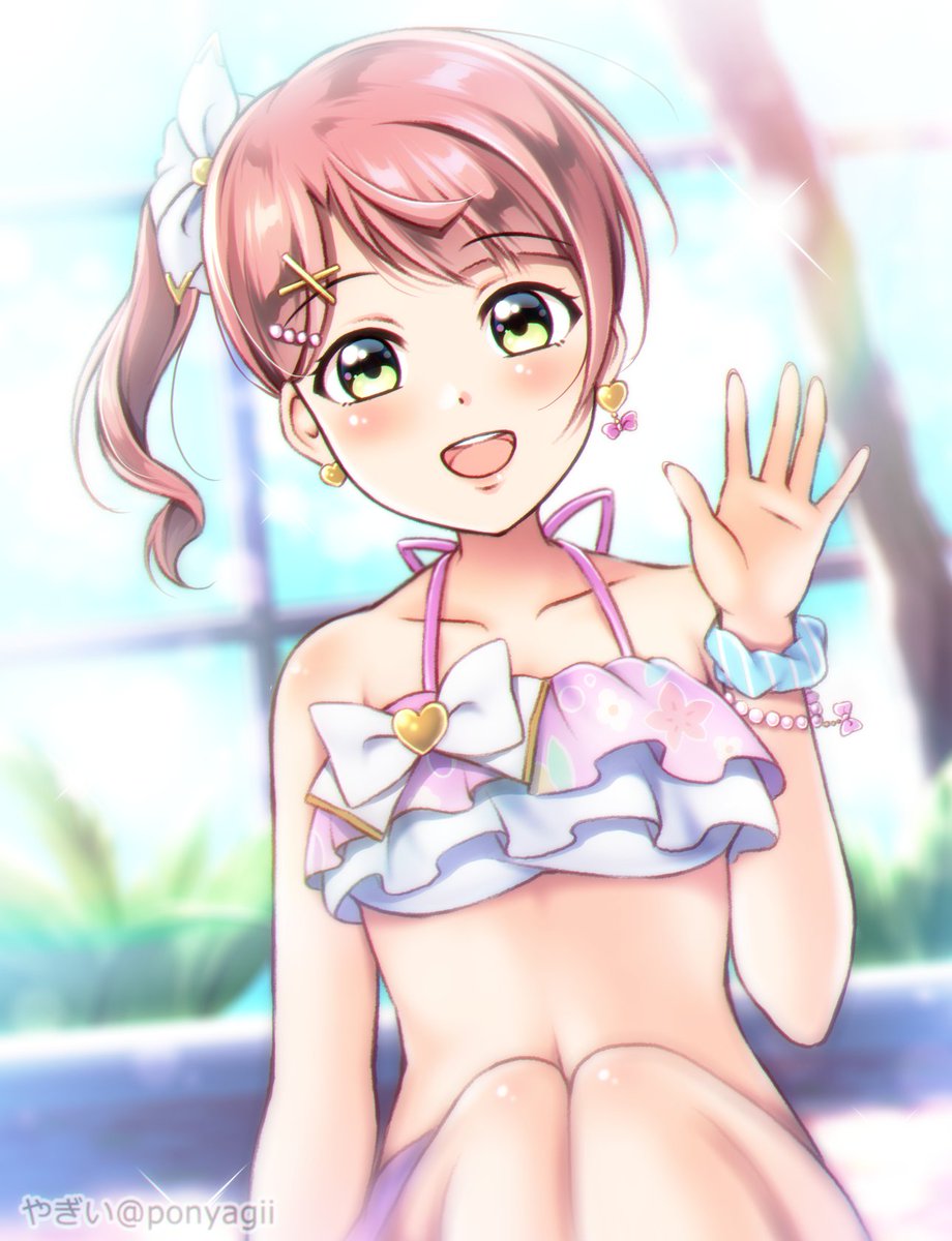 上原歩夢 「水着歩夢ちゃん!!
#虹ヶ咲
#lovelive 」|やぎいのイラスト
