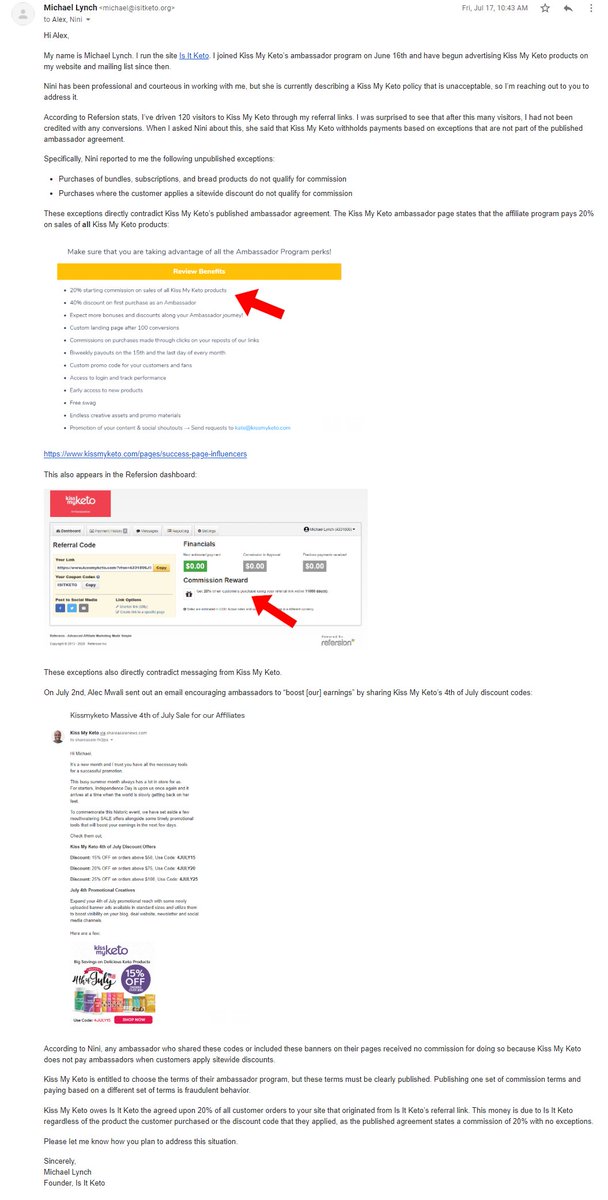 I was furious. If Nini's information was true, they were collecting sales from me and all their other affiliates but violating their own policies to avoid paying us.But The Organized Professional doesn't whine or yell. They state requirements to the CEO.