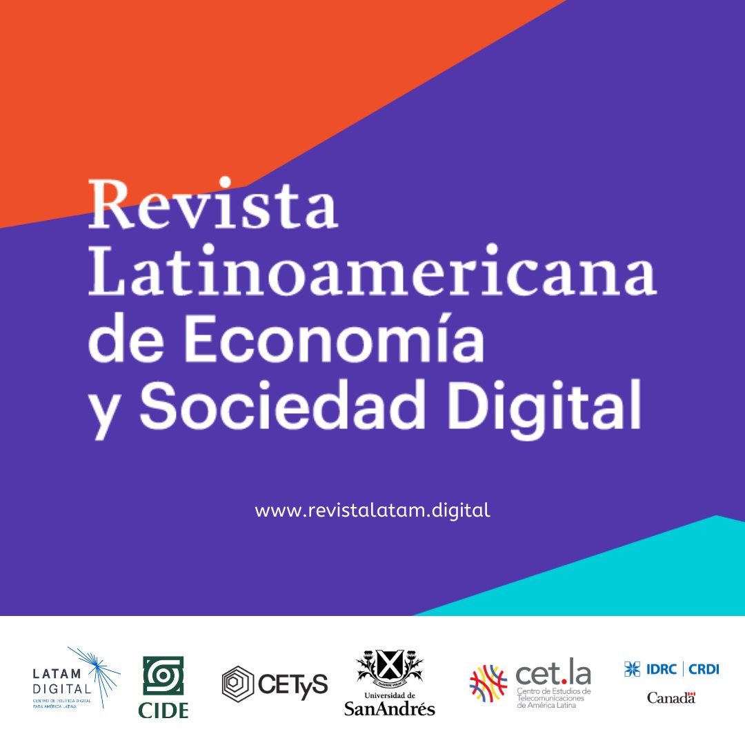 Bienvenidos a la nueva Revista Latinoamericana de Economía y Sociedad Digital (RLESD) creado por @latamxdigital <a href="/cetysedu/">CETyS</a> <a href="/UdeSA/">Universidad de San Andrés</a> @latam_digital @cide_mx para ofrecer un espacio de reflexión académica que contribuya a una mayor comprensión de los impactos de las TIC en #LatAm