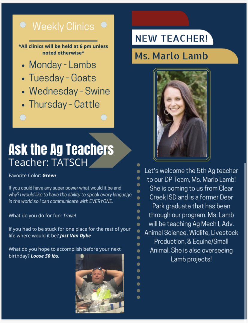 DeerParkFFA's tweet photo. Happy Thursday Everyone! Check out this months Chapter newsletter 📰 #DPFFA #MakeItHappen #DPISD https://t.co/EeKCs35gLS