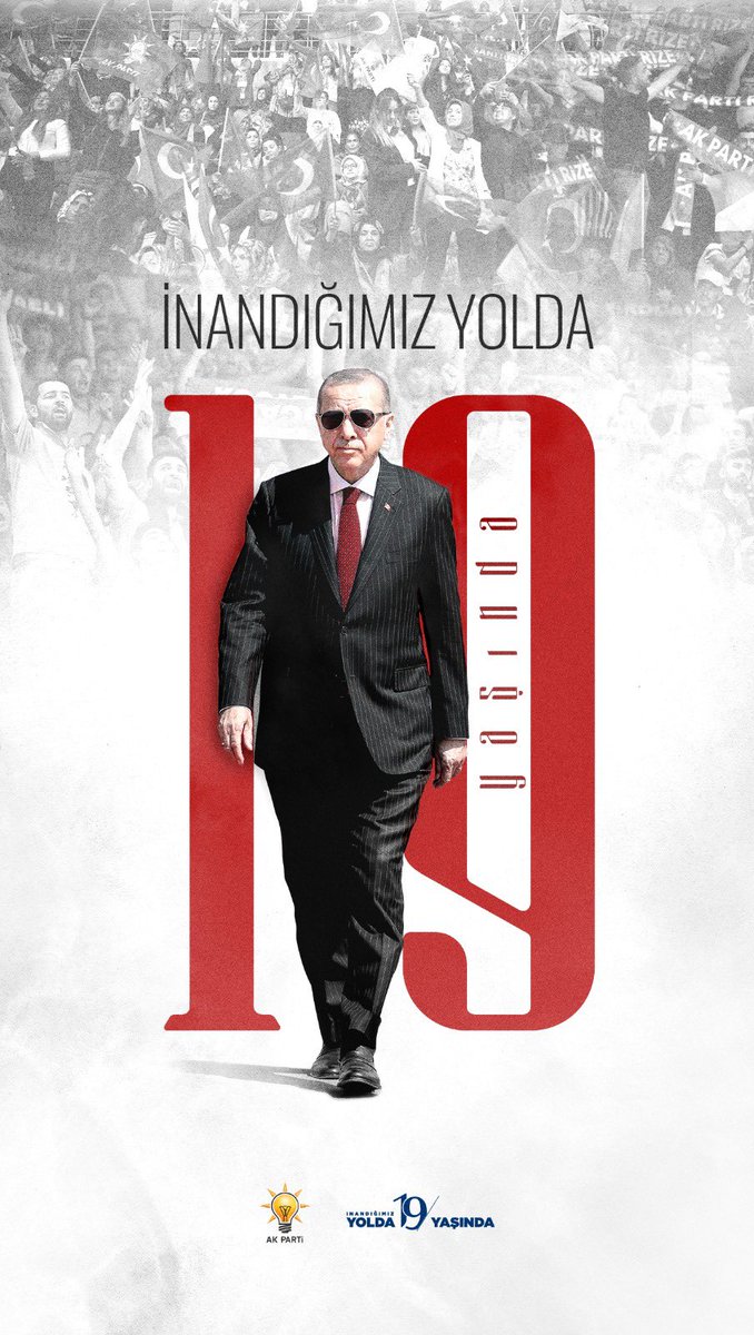Bu topraklardaki bin yıllık varoluşumuzun ve büyük davamızın uğruna mücadele edenlerin kurduğu milletin partisi AK Parti 19. yaşını kutluyor. Daha nice yıllarda milletimizle yeni başarı hikayelerine imza atmaya devam. #AkSevda19Yaşında