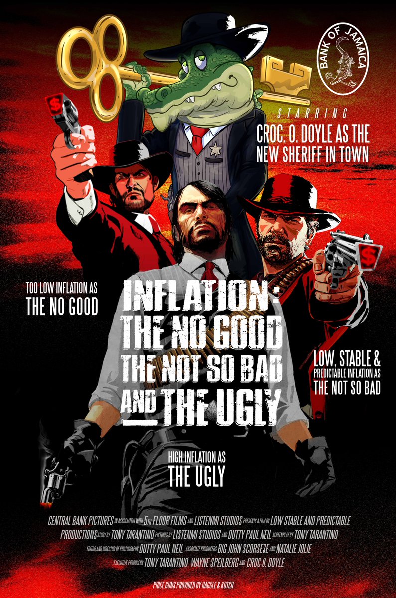 Presenting....the ultimate lowdown on inflation, via a Western movie-themed yarn featuring Croc. O. Doyle in his debut acting role as the new Sheriff in town...enjoy!  #BOJSpeaks  #FinanceTwitterJA