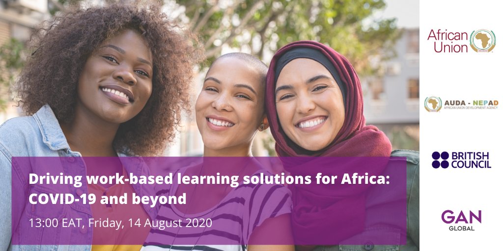 Happening tomorrow: 'Driving work-based learning solutions for Africa: COVID-19 and beyond' with @_AfricanUnion @NEPAD_Agency @BritishCouncil @AUYouthProgram @maprude @MdexSA @SIFA_Facility @Sir_Magnus @NMKyamutetera @snazrene @GANNamibia ow.ly/Agqw50AWaXU #SkillsDevAfrica