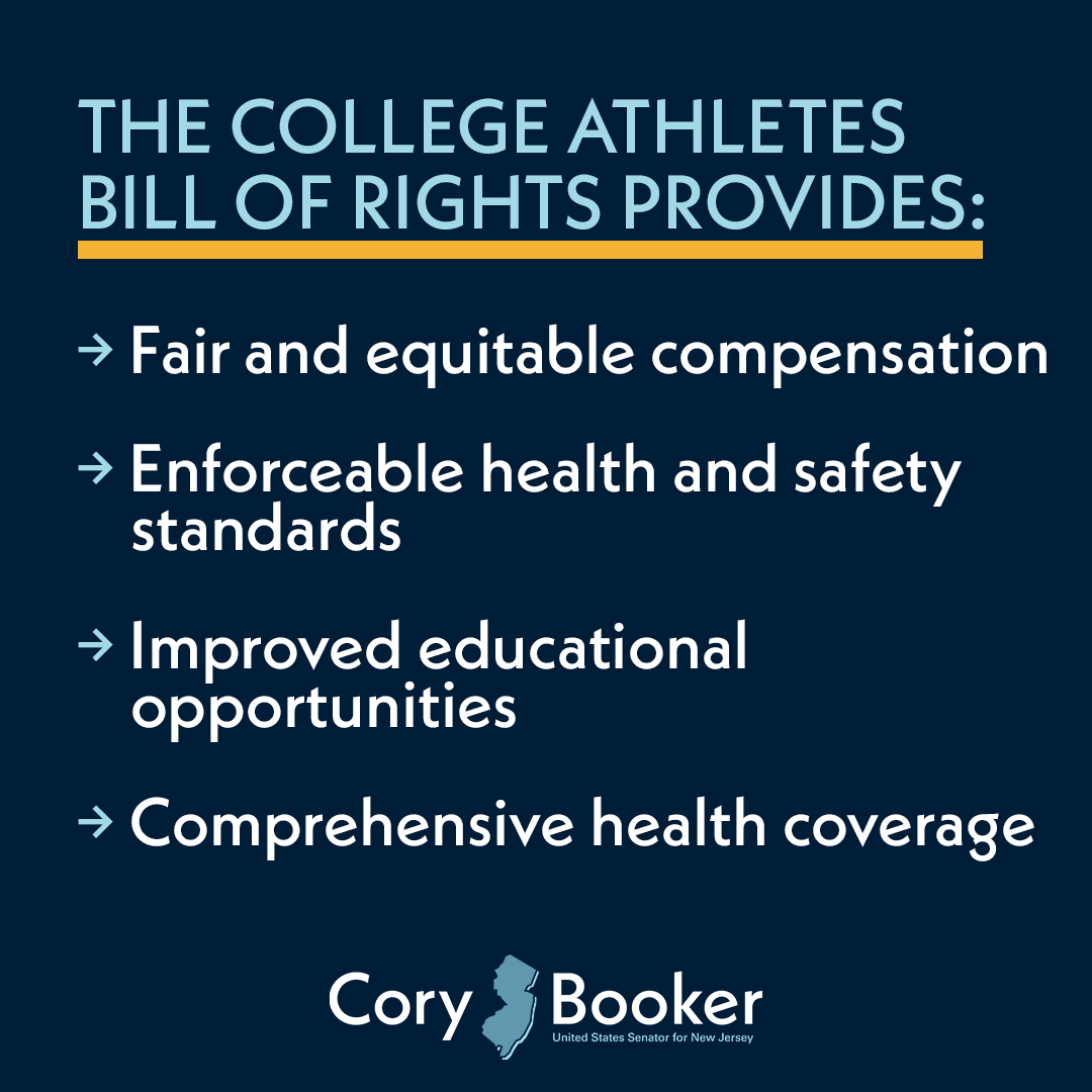 We're excited to join <a href="/CoryBooker/">Cory Booker</a> to fight for the rights of student-athletes. The Senator's College Athletes Bill of Rights will ensure NIL rights, health and safety standards, improved educational opportunities, and much more. sportsfans.org/sfc_endorses_s…