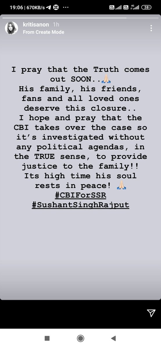 SantoshKSingh4u's tweet photo. Even @kritisanon has come to support justice CBI for Sushant..

Got to salute this girl courage &amp; guts👍🙏😍
#SCForSSR https://t.co/s3to0fDJZp