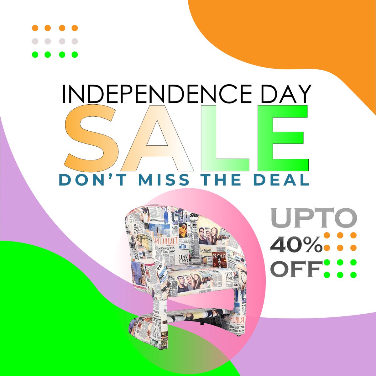 Saraffurniture's tweet photo. This #Independence proudly vocal for #MadeInIndia. Freedom day #Sale with Freedom of #discount on all #homefurniture Hurry up, last till 15th August.
#independencesale #freedomsale #saraffurniture #insaraf #bettersolid #saleonfurniture #furnituresale #onlinesale #onlineshopping https://t.co/ZQWSeZFdHg