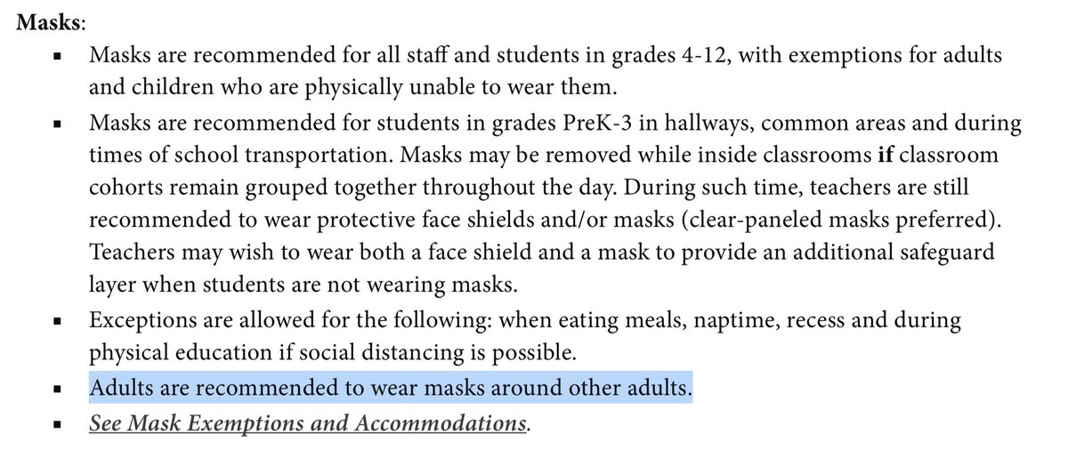 The state dept. of education /  @oksde instructs educators to do the following under a "yellow" designation. Remember that the state board of ed voted to issue only recommendations, not requirements, of school districts re COVID-19, which Supt.  @joy4ok called "disappointing."