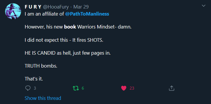 What are people saying about The Warrior's Mindset? https://gumroad.com/l/thewarriorsmindset/lastchance